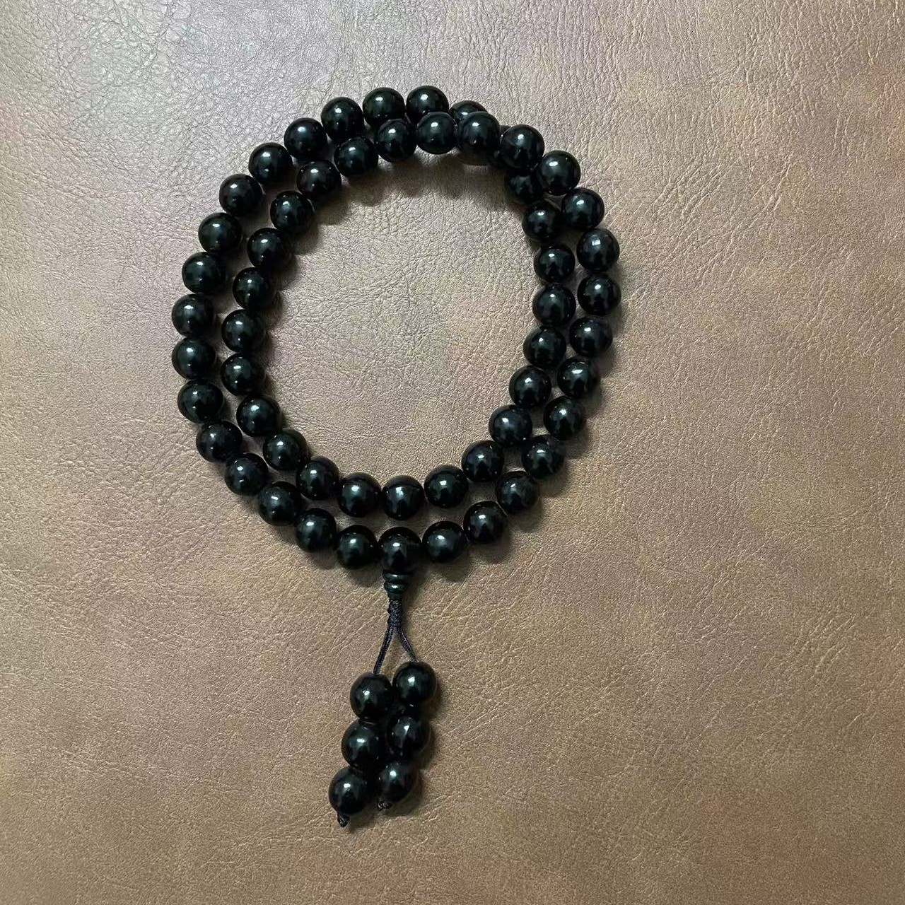  精选54颗脖挂无患子木患子脖挂近正圆佛珠手链 