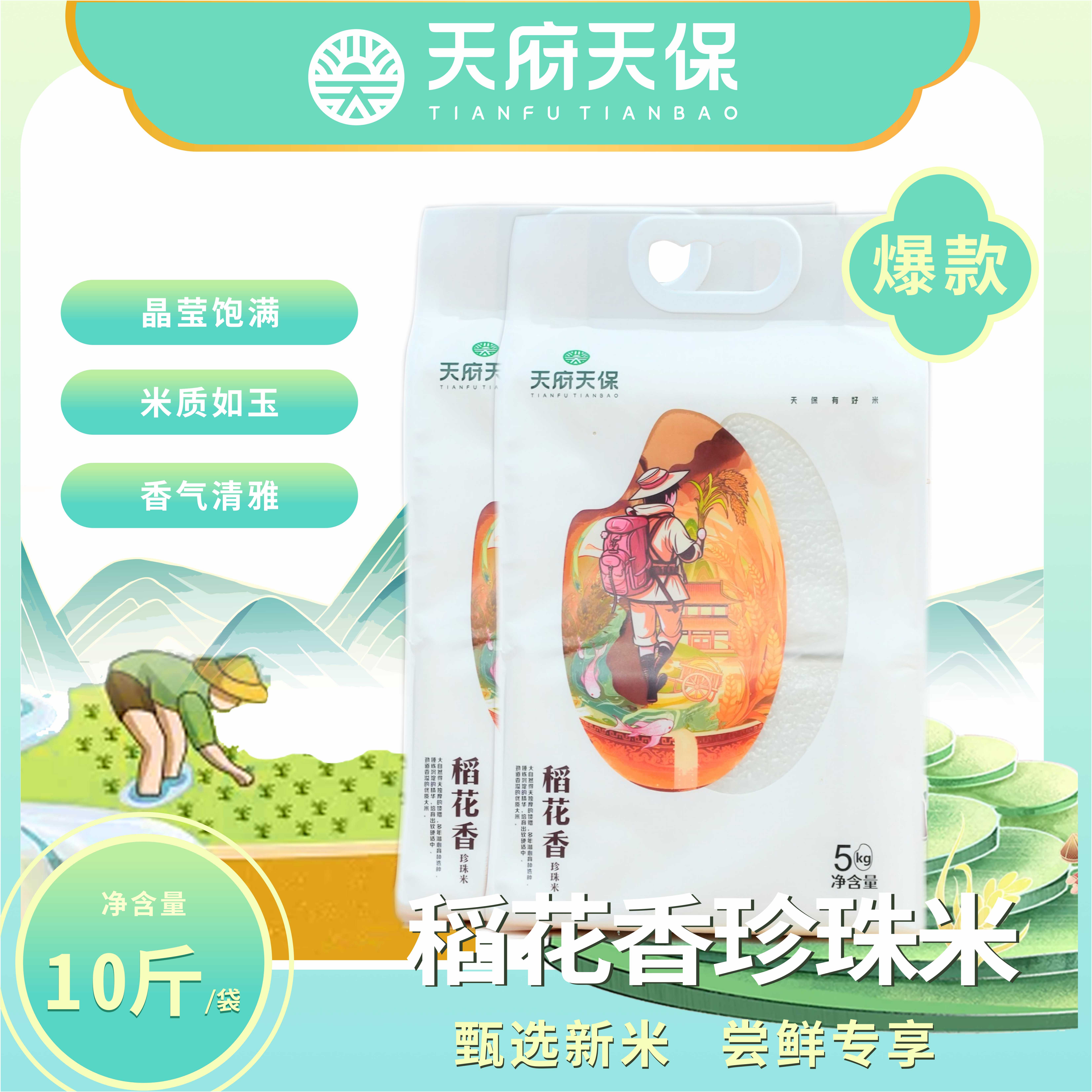 稻花香珍珠米  米质如玉晶莹饱满
