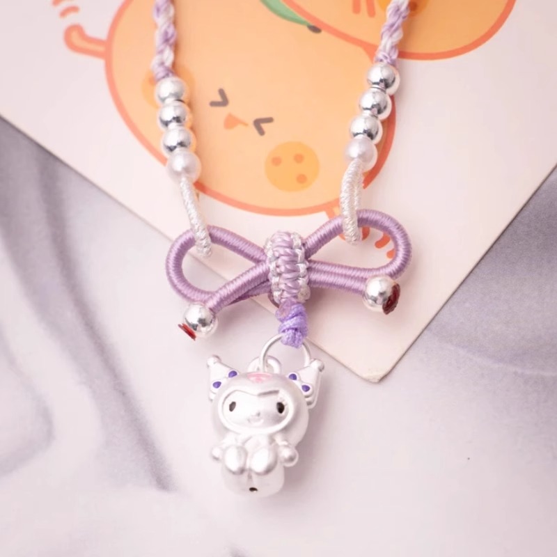 吊坠足银 足银999库洛米纯银项链三丽鸥吊坠可爱甜美礼物送女友