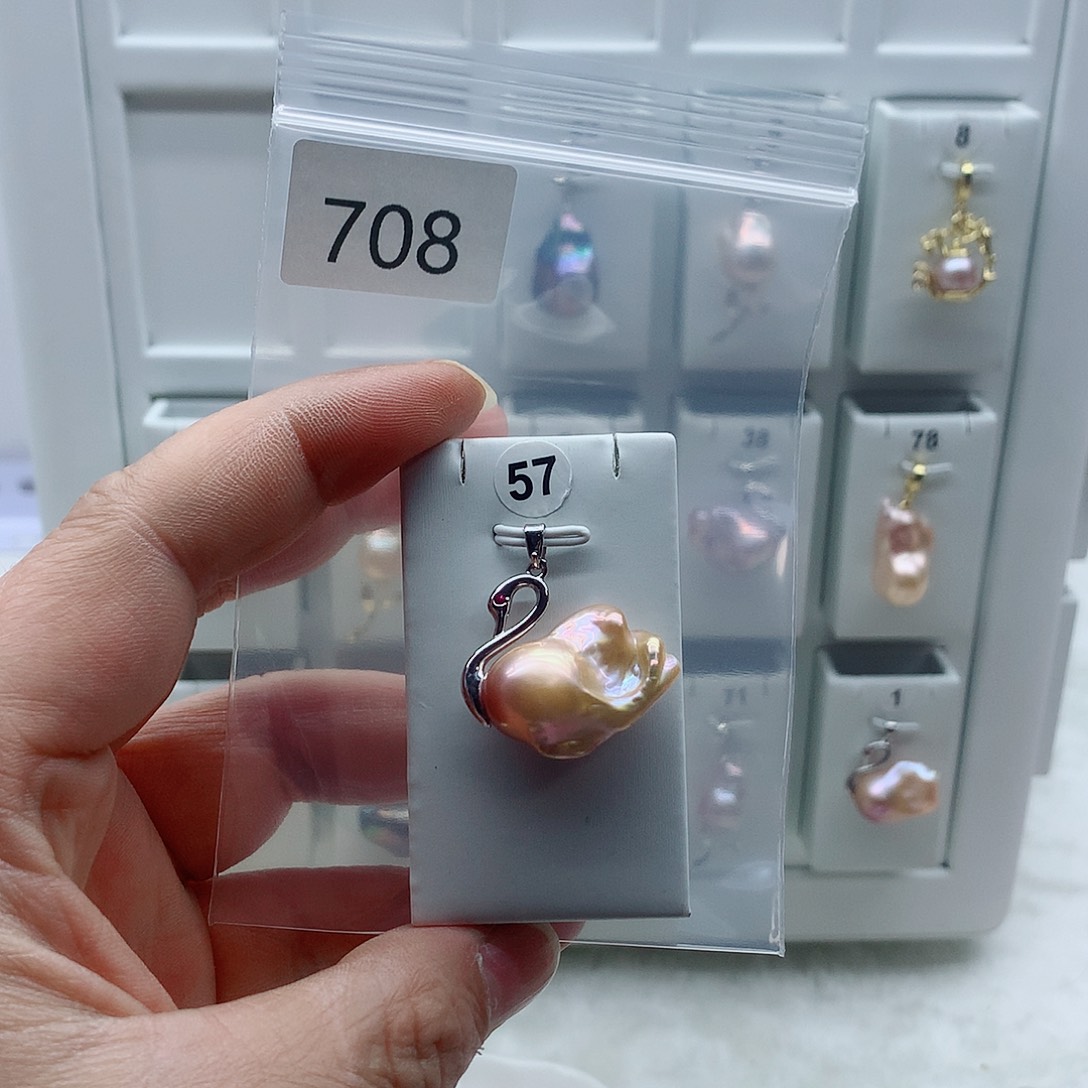 合金吊坠(不含链)淡水珍珠