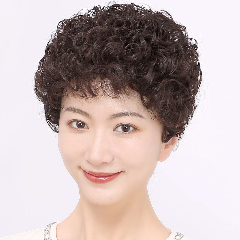 【心动时尚港风】中老年假发真气质短卷发遮盖白发时尚假发女款