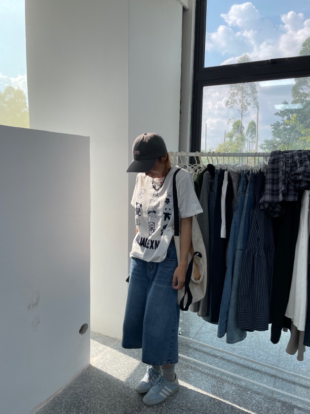 【净版牛仔七分裤】小个子定制牛仔七分裤中裤 春夏宽松阔腿裤