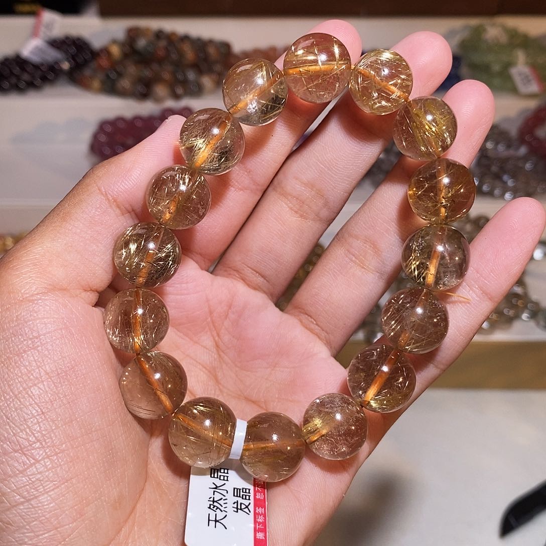 l***o发晶手链未镶嵌烟花发晶13mm