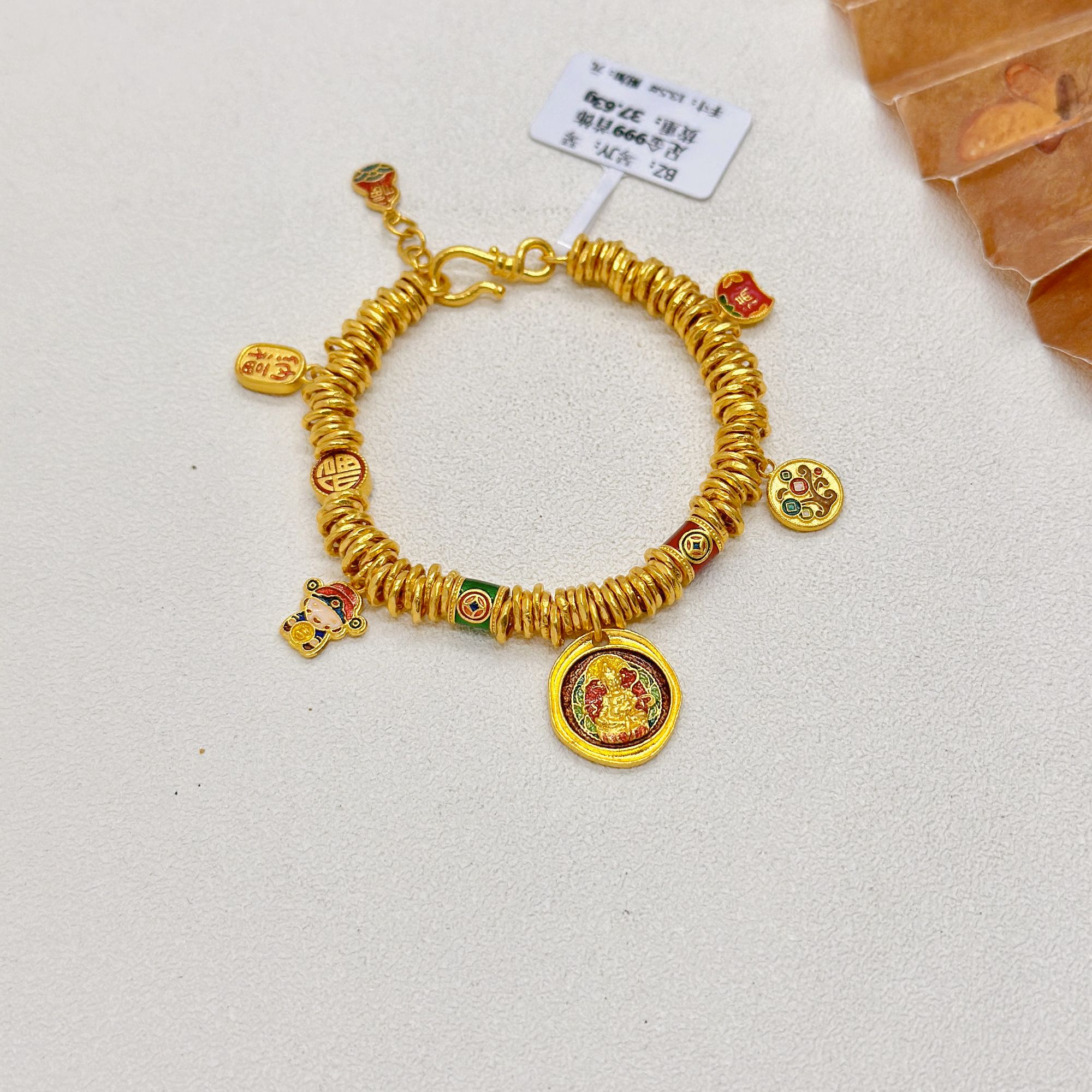 足金999饰品卡5 手链37.63g 长13.5cm