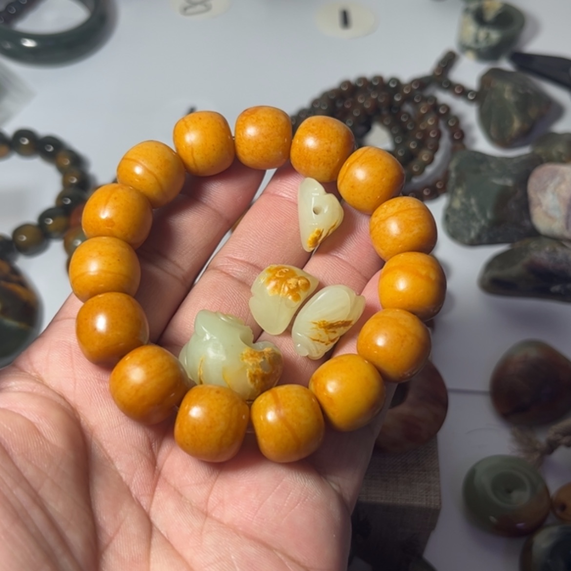 【闪购商品】未镶嵌手链透闪石质玉玉**生