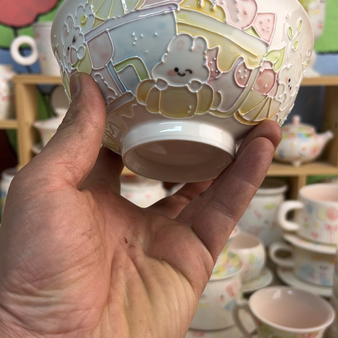 把***天其他瓷景德镇高温釉下手绘陶瓷