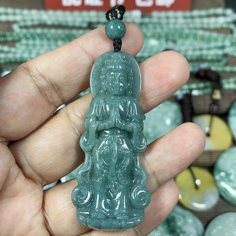 【闪购商品】翡翠颈饰未镶嵌玉吊坠翡翠玉站观音