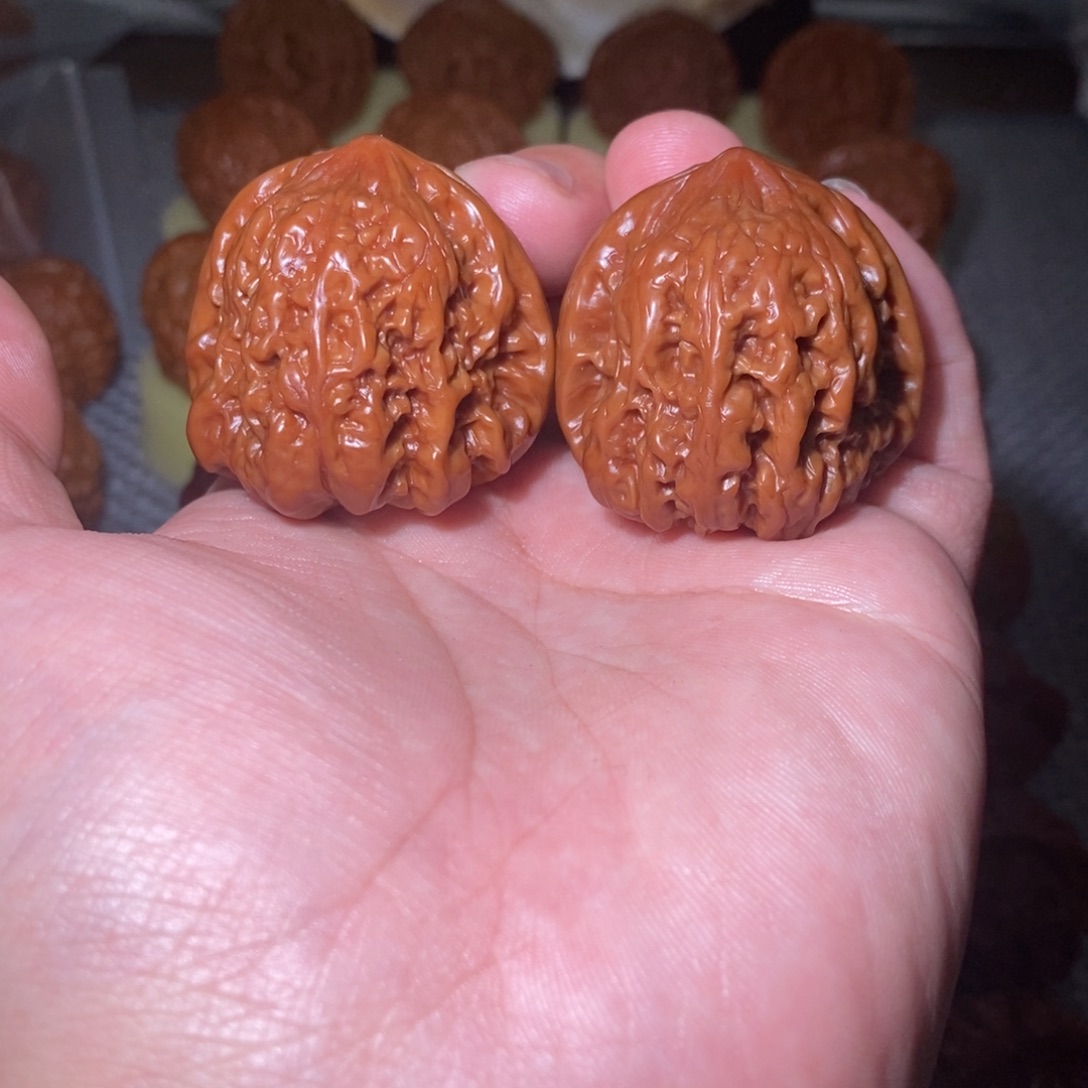 文玩核桃把件39平谷凹底