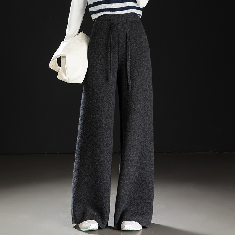 哥弟阿玛施正品秋季爆款绵羊毛阔腿裤通勤舒适亲肤高腰显瘦百搭