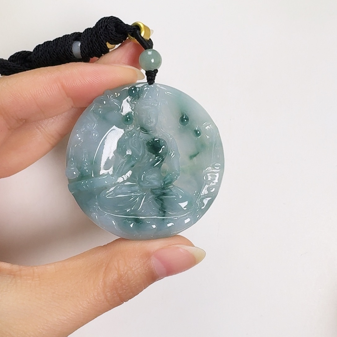 翡翠颈饰未镶嵌观音吊坠