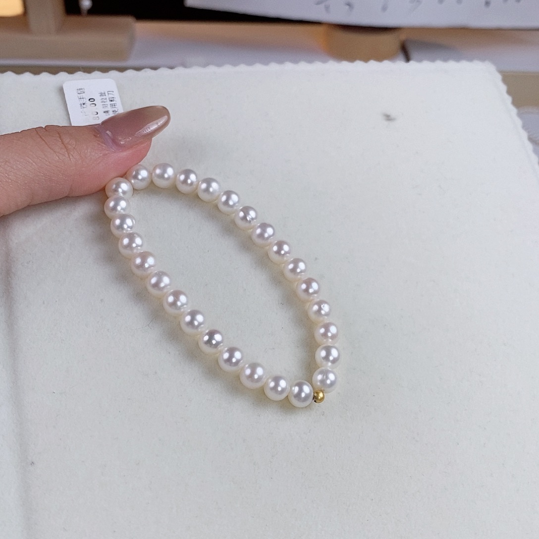 银S925镶嵌手绳淡水珍珠