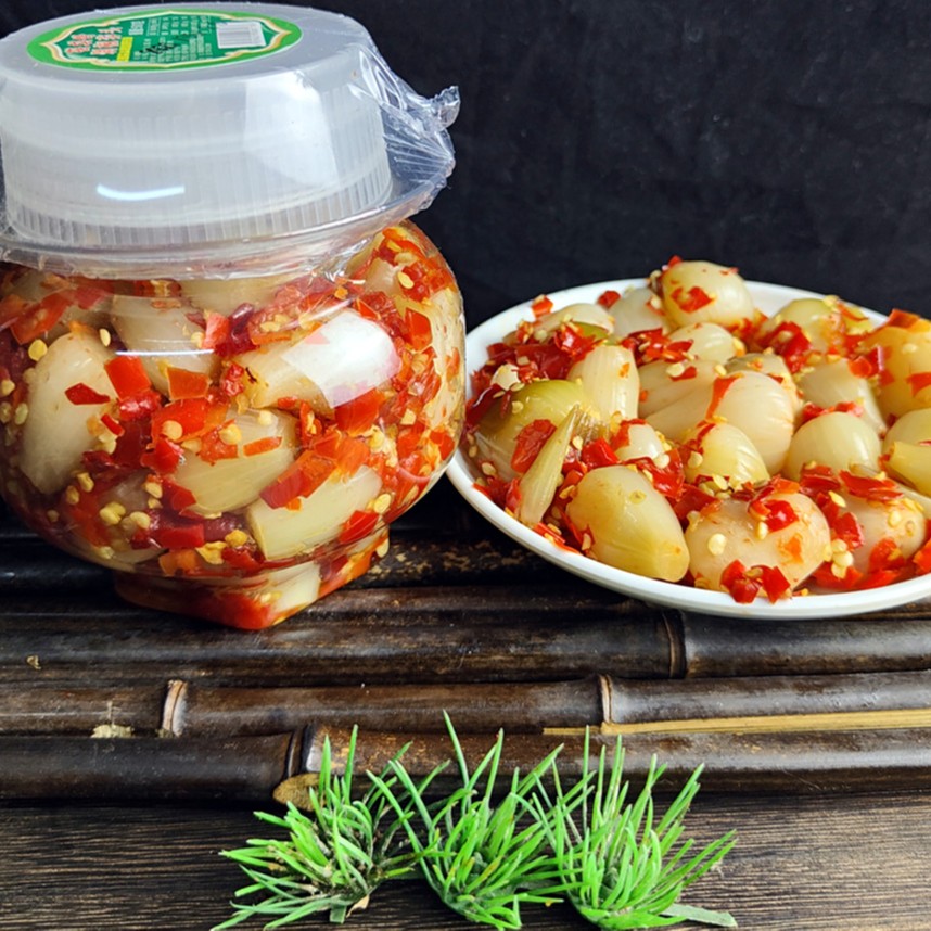 湖南农家特色酸辣水晶藠头500g/坛