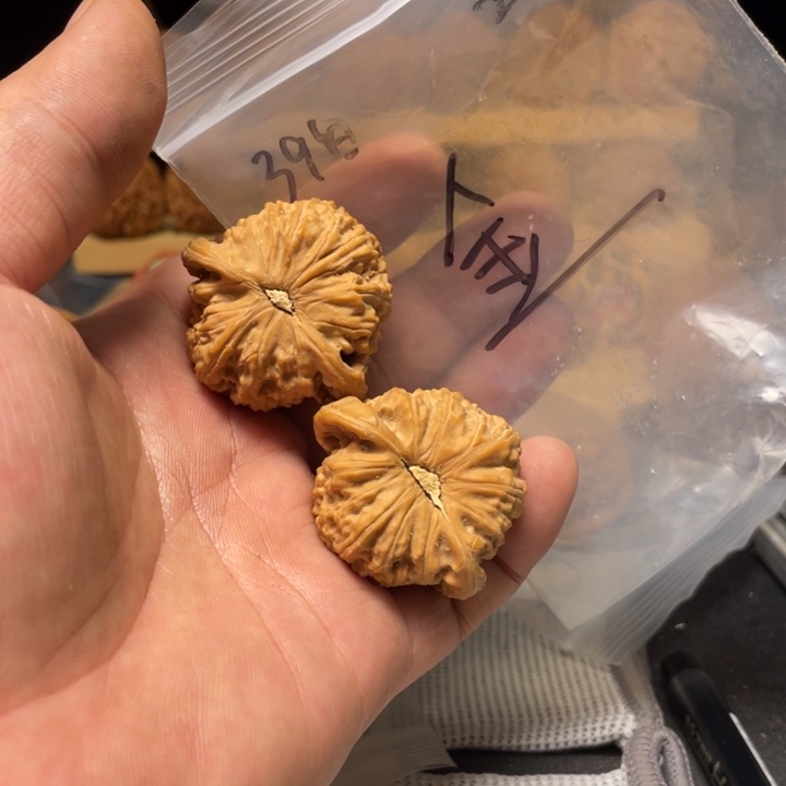聚***烤把件文玩核桃白狮子