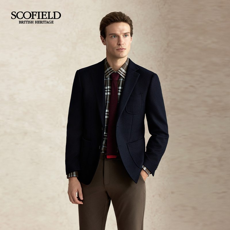 SCOFIELD男装25年羊毛混纺针织品质时尚休闲西装外套男SMJKF49G03
