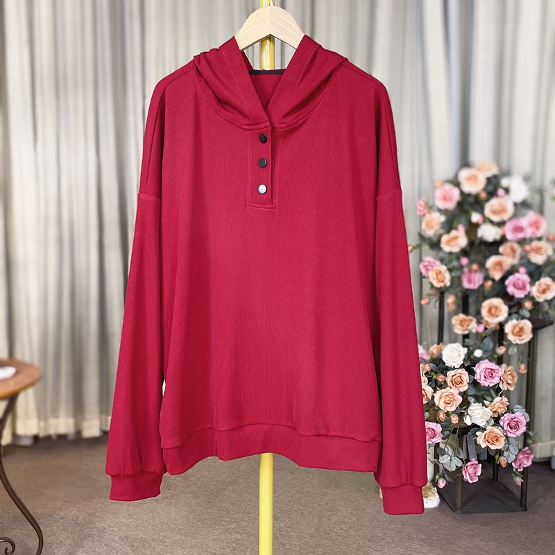 秋季新款时尚洋气百搭休闲女士连帽纯色宽松洋气卫衣YX103481
