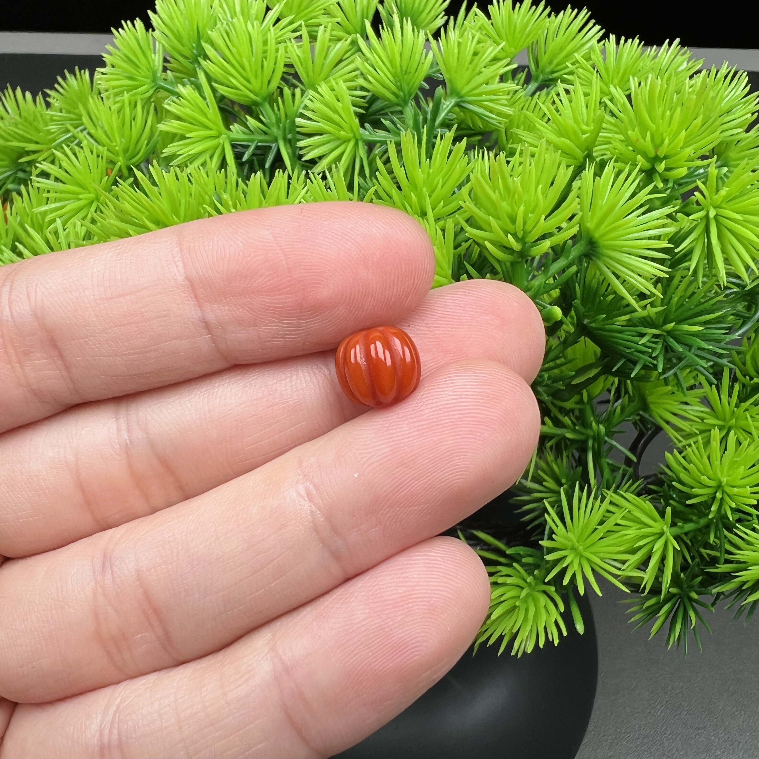 天然无优化南红玛瑙文玩配饰配珠DIY满色肉南瓜珠卡9mm多样性发
