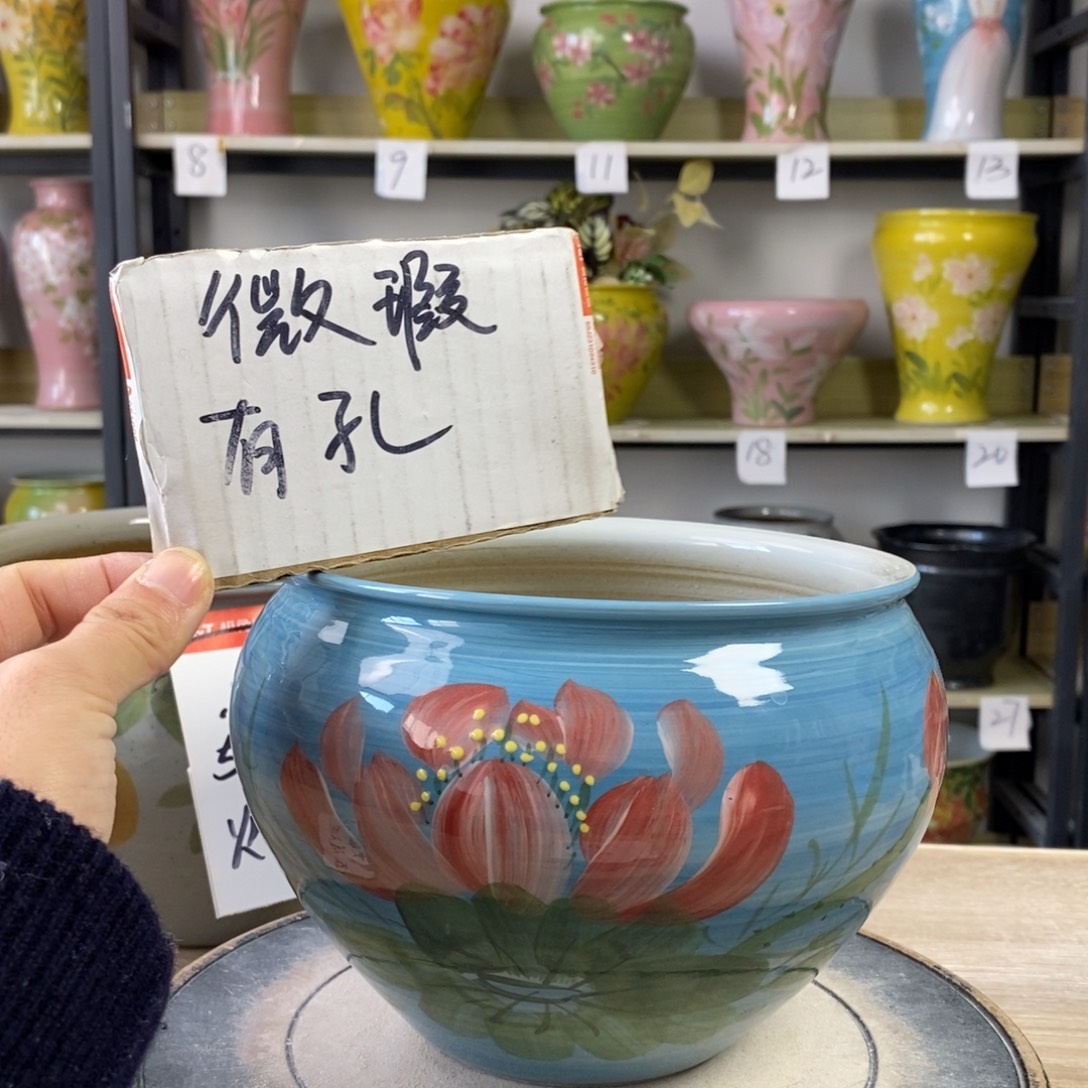 景德镇手工手绘陶瓷花盆