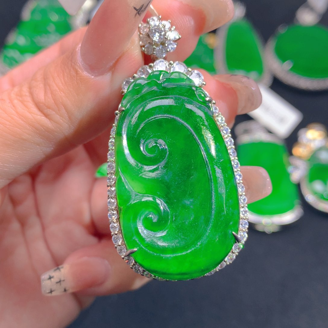 翡翠颈饰银S925镶嵌11111111111
