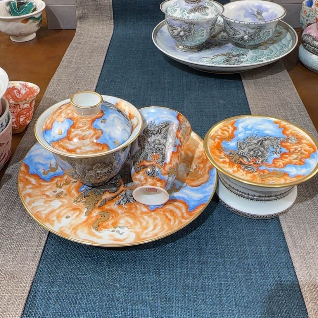 精工貔貅满绘包金边角4件套