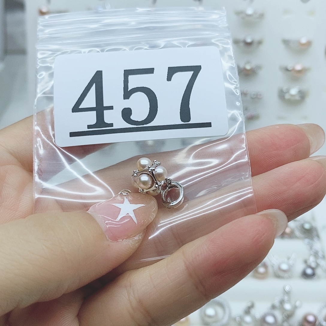 苍***泽银S925镶嵌戒指淡水珍珠457