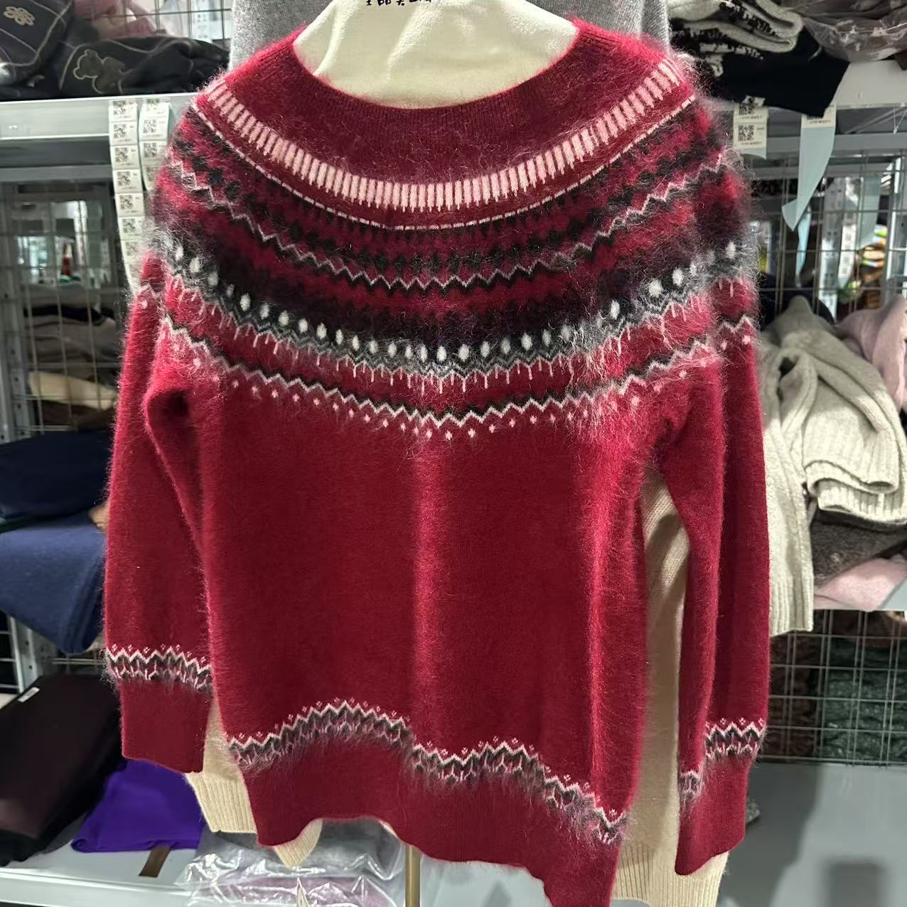 2024秋冬新款【炸总精选】纯羊绒圆领气质费尔岛拉绒套头衫L301