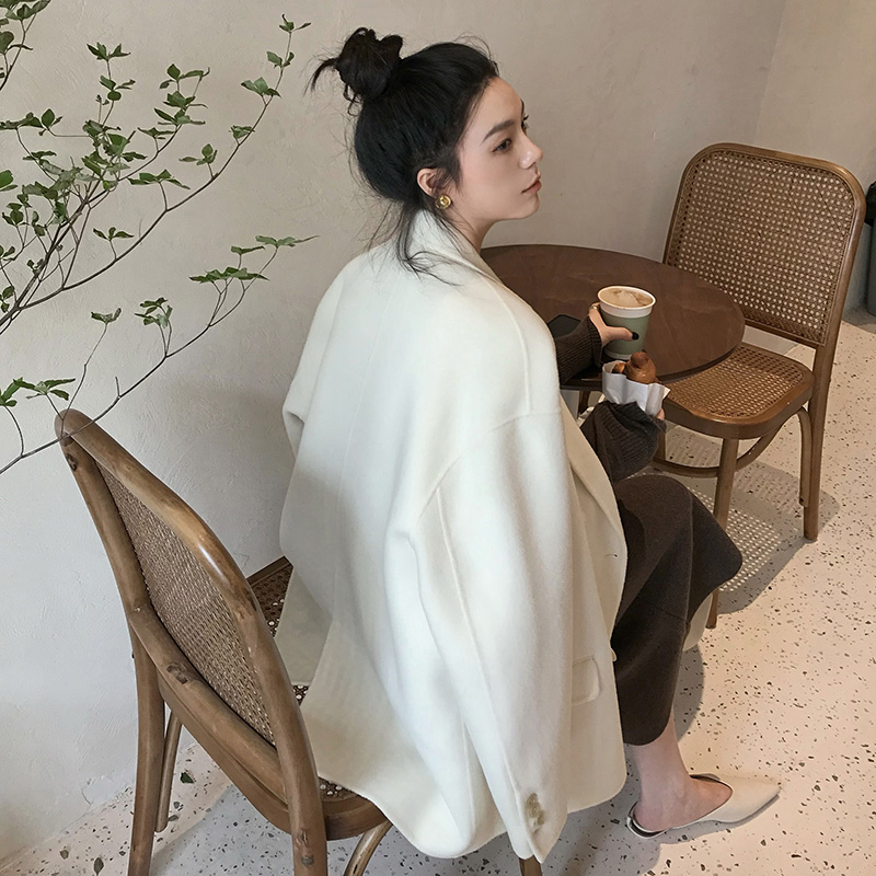 C10N6473秋冬季毛呢外套赫本风高端呢子大衣女宽松中长款上衣超火