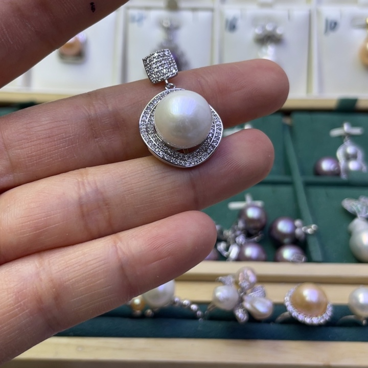 淡水珍珠吊坠(不含链)合金
