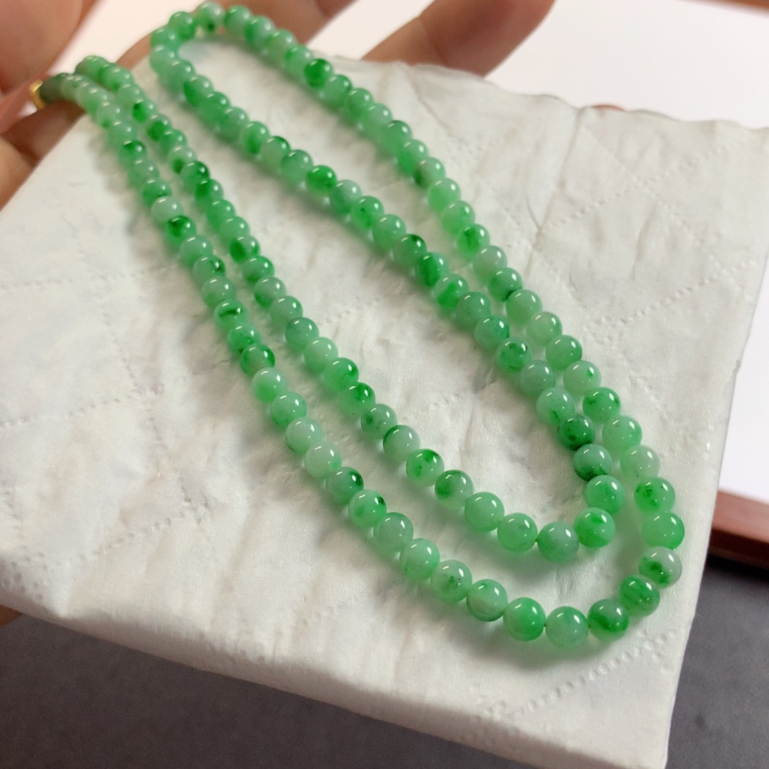 翡翠未镶嵌颈饰项链