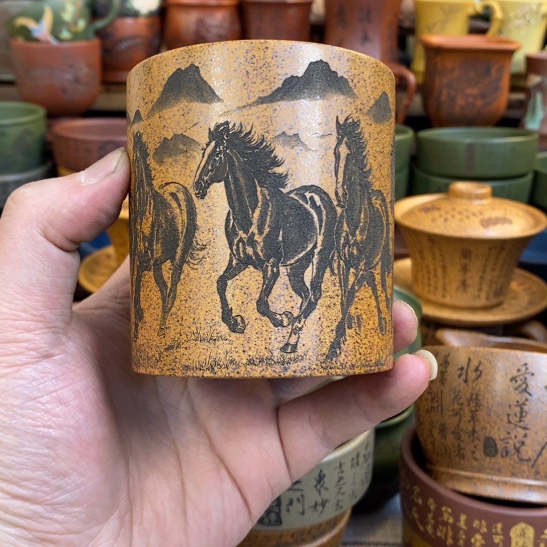 紫砂杯子宜兴全手工紫砂杯