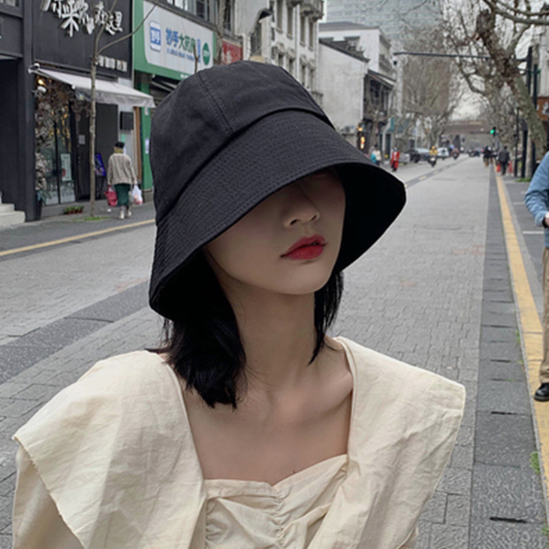 日系韩国户外渔夫帽 女春夏可折叠太阳帽防晒遮阳帽ins百搭帽子潮