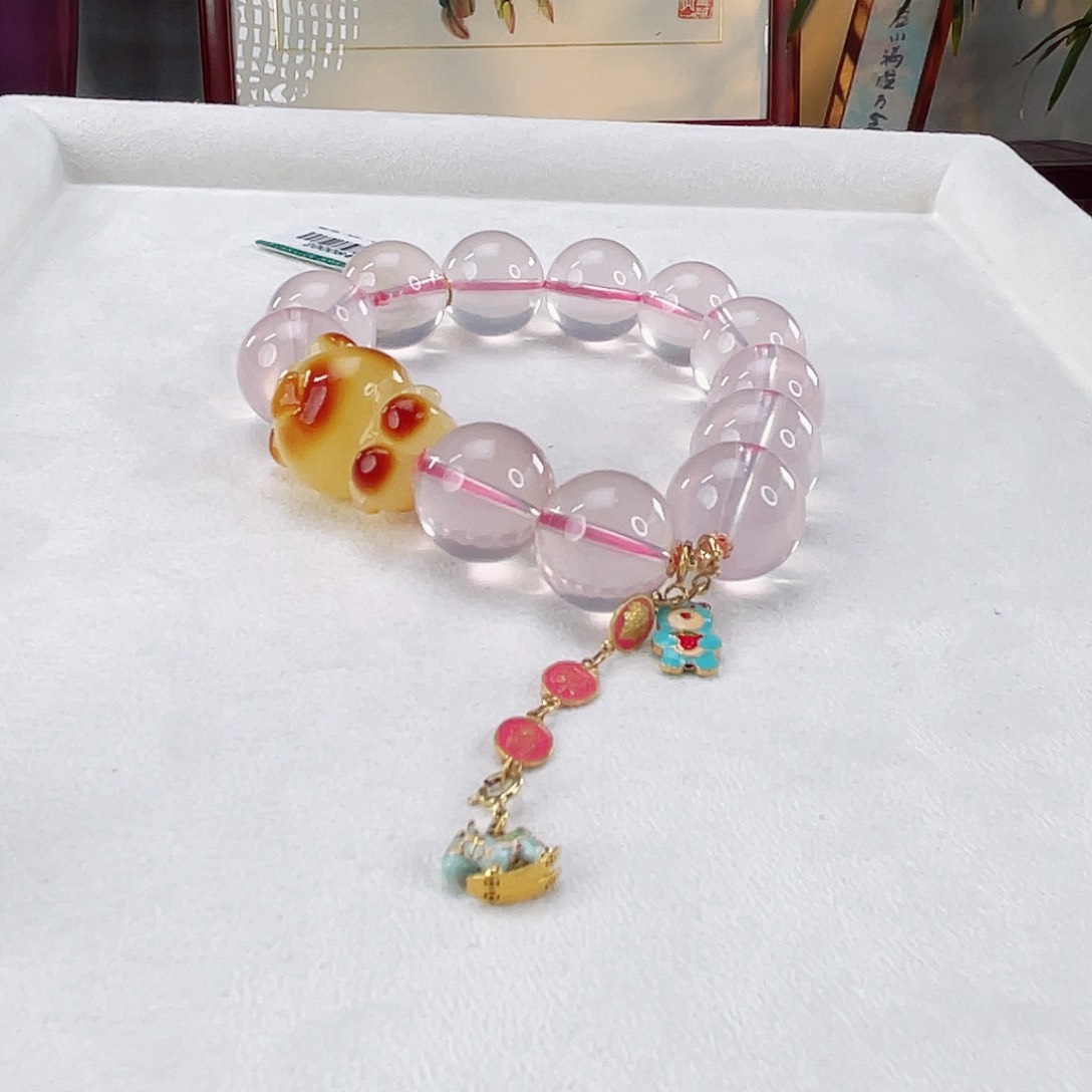 水晶手链18K金镶嵌水晶15