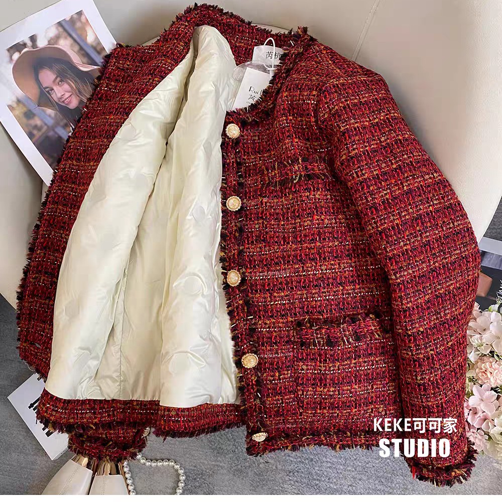 【当天发+运费险】充绒洋气百搭高级感法式复古短款开衫小香风Q913