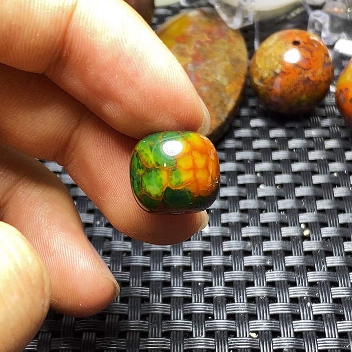蓝***天玛瑙/玉髓合金颈饰