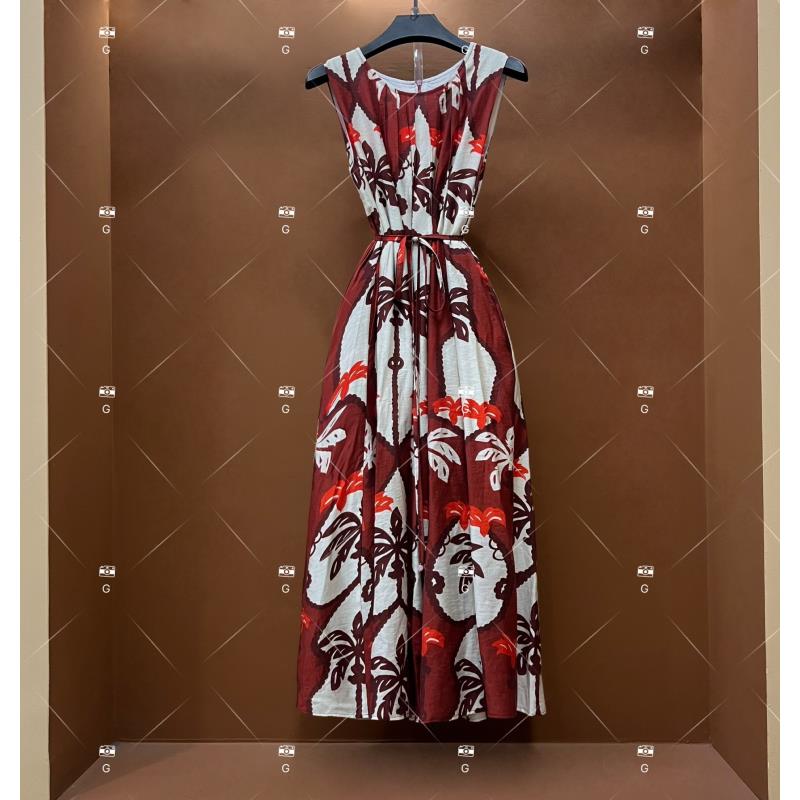 【盈】春夏丨设计师轻奢法式印花女士连衣裙 H-286