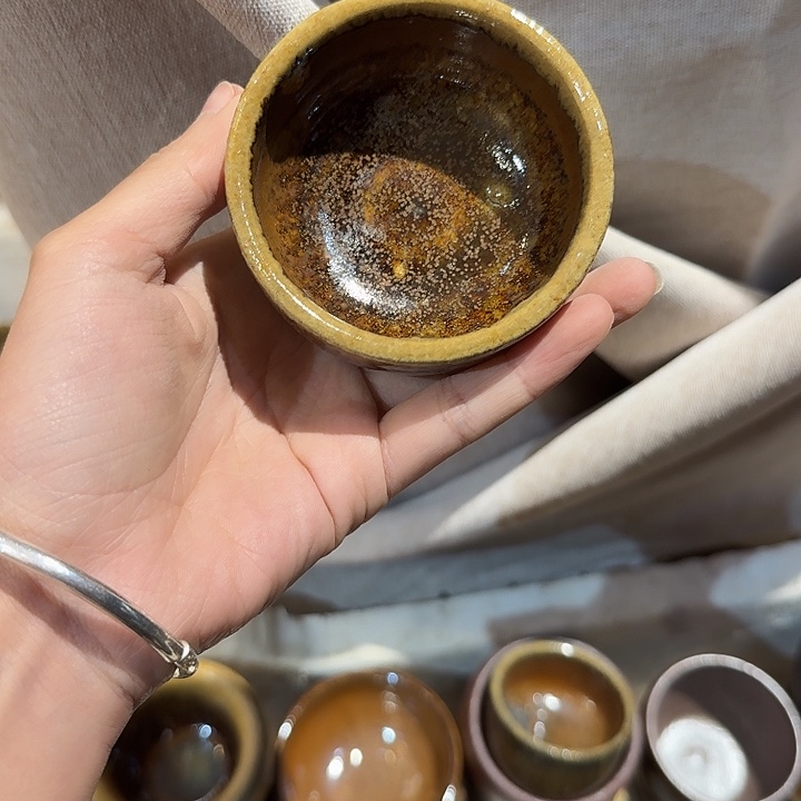 建水紫陶白泥柴烧微瑕杯