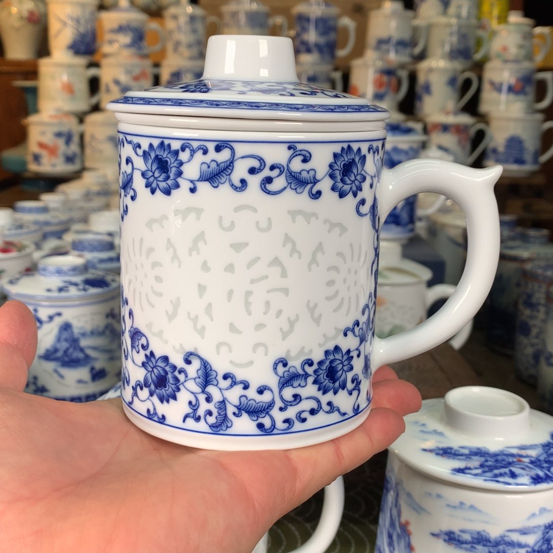 黄景德镇陶瓷高温办公杯