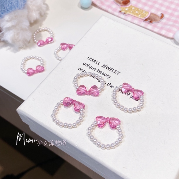 SC018 在逃公主华子桃粉手作小戒指