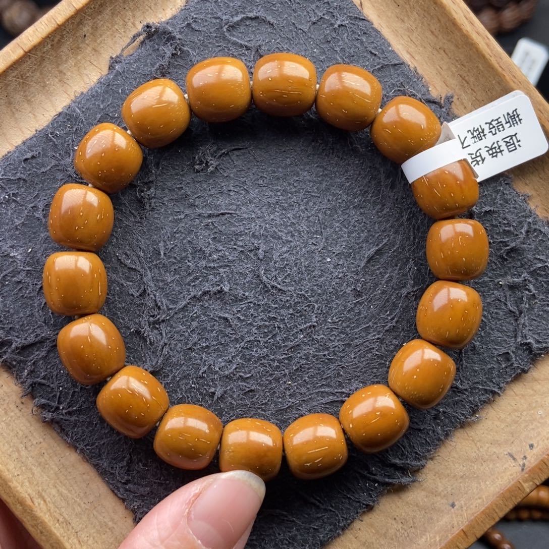 紫金鼠手串11.8mm近实心黄金甲桶珠