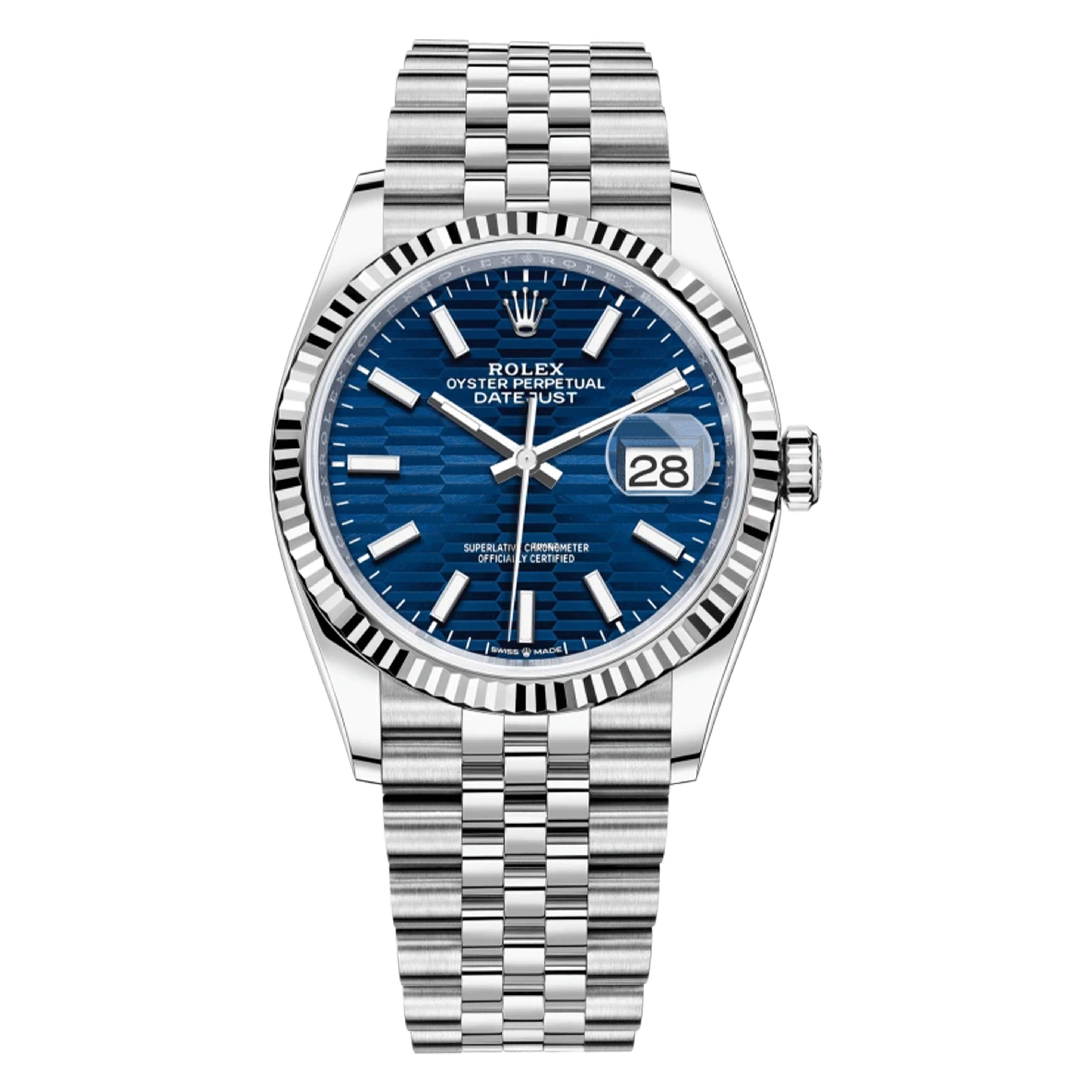 99新 Rolex/劳力士 /126234蓝波纹条刻/36mm