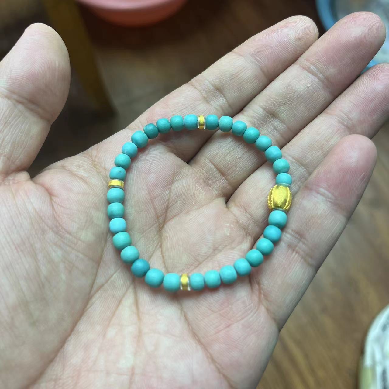 湖北原矿绿松石老型手链