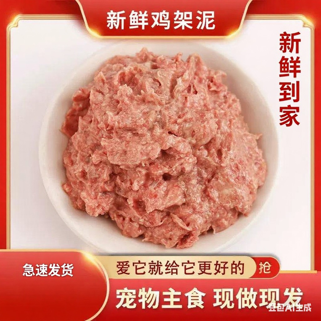 新鲜鸡架泥宠物食品