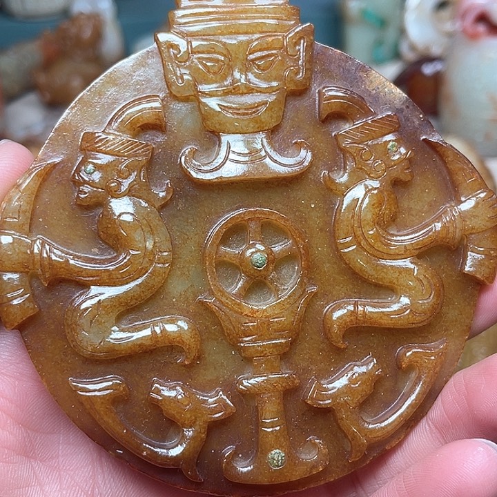 和田玉挂件未镶嵌水**槐