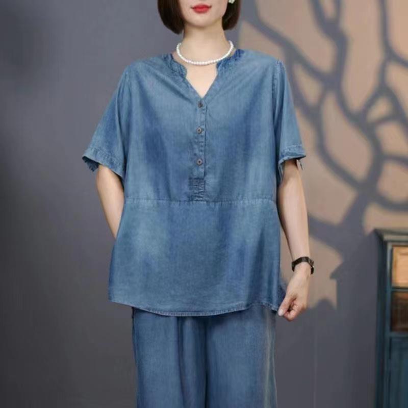 369#2024夏季薄款牛仔显瘦时尚牛仔洋气气质上衣