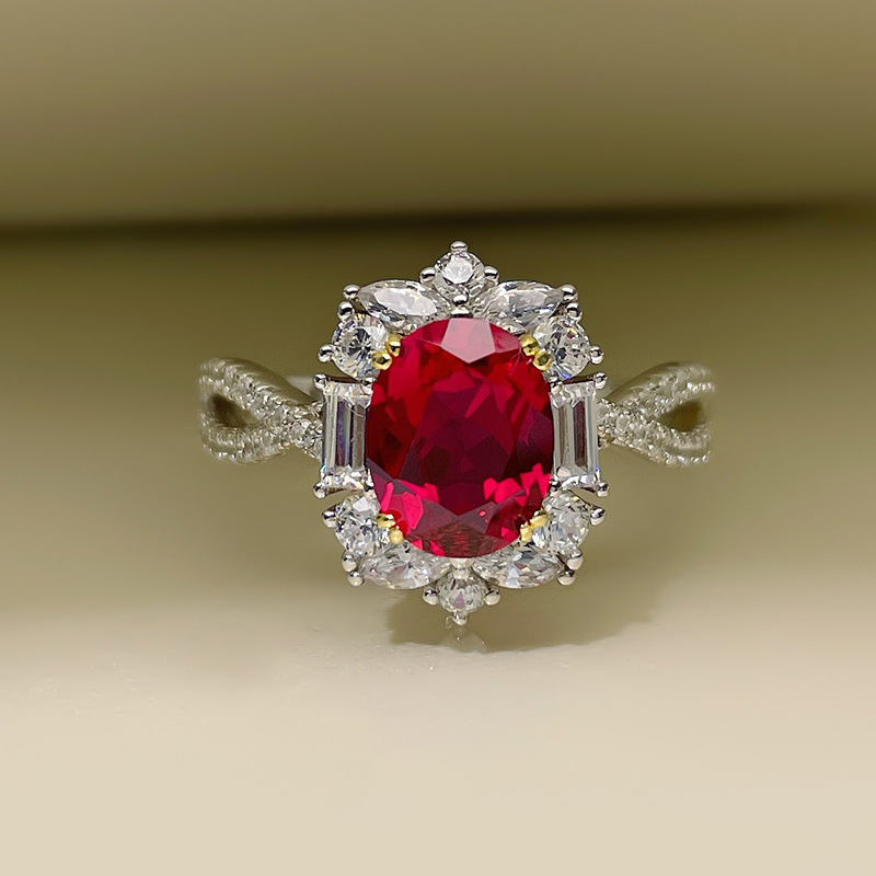 Luminora-鸽血红镀K金戒指女简约气质女L1228