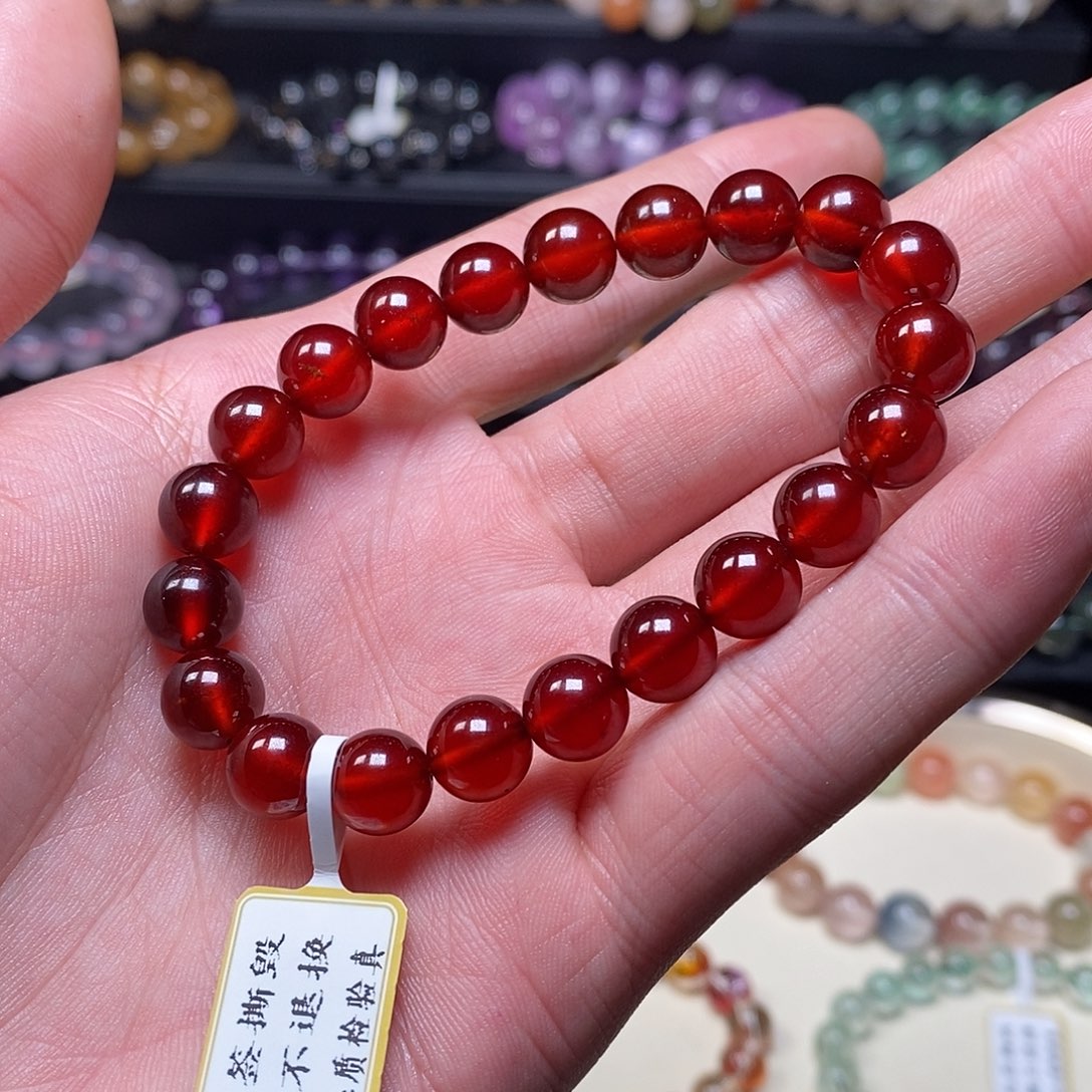 石榴石手链未镶嵌手串8.8