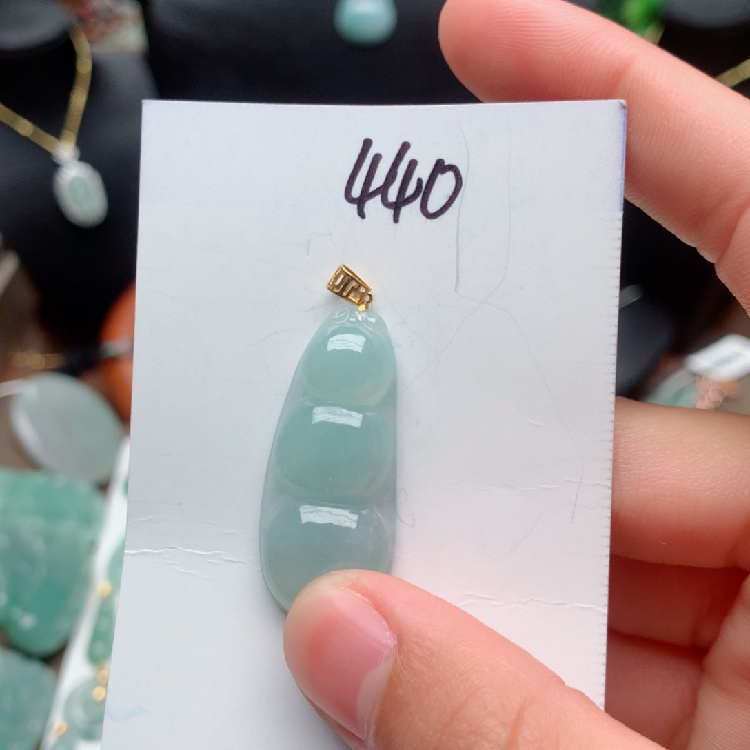 翡翠颈饰18K金镶嵌吊坠
