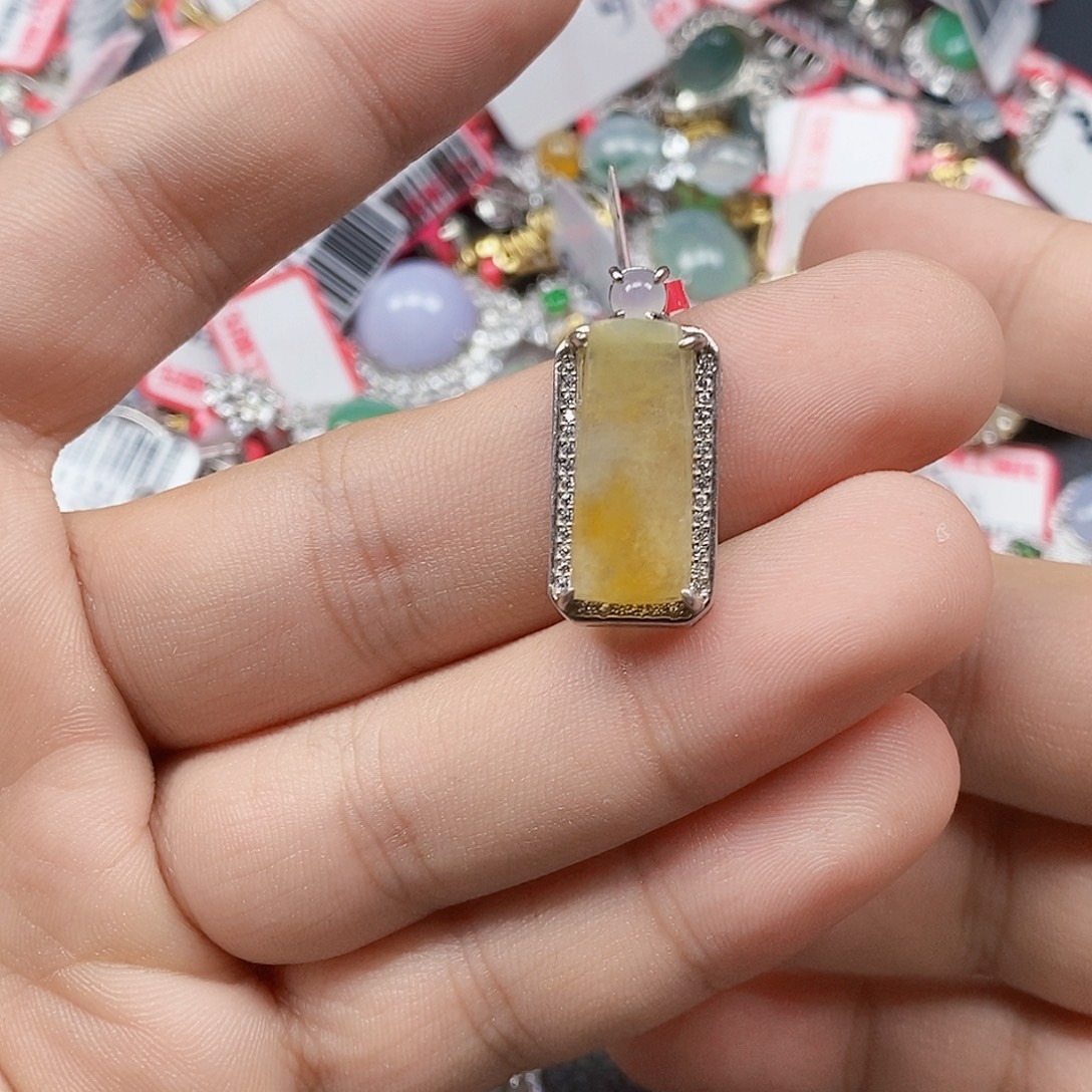 翡翠银S925镶嵌戒指天然A货缅甸翡翠