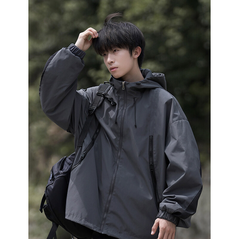KONITIHA 美式高街户外休闲三防冲锋衣男女情侣连帽夹克外套HY627
