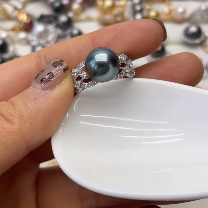 海水珍珠戒指银S925镶嵌