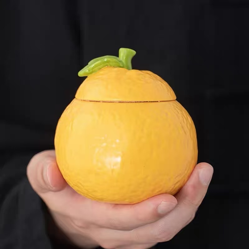 瓷器橙子茶叶罐g6 ZH613